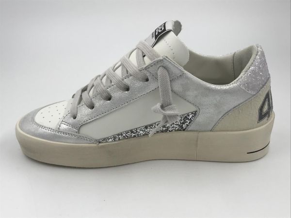 4B12 dam sneaker led wit (kyle D858 bianco silver) - Stiletto Schoenen (Oudenaarde)
