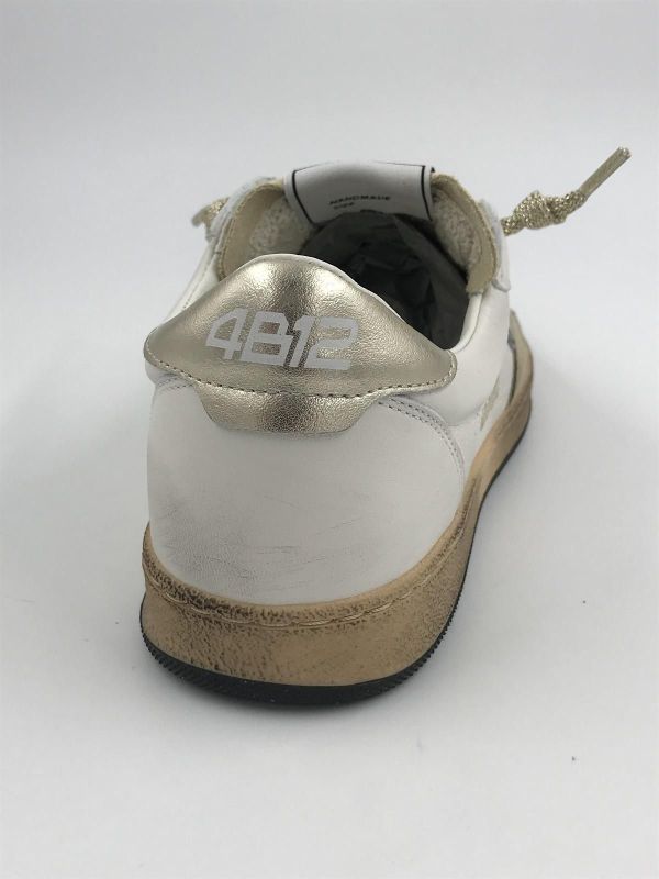 4B12 dam sneaker led wit (playnew D208 bianco/champagne) - Stiletto Schoenen (Oudenaarde)