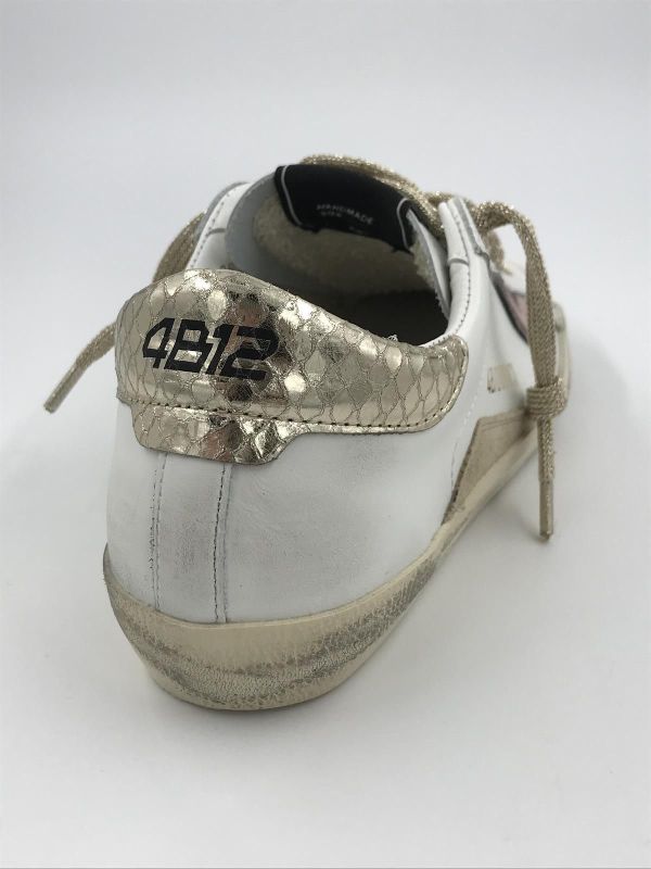 4B12 dam sneaker led wit (suprime DB225 bianco python platino) - Stiletto Schoenen (Oudenaarde)