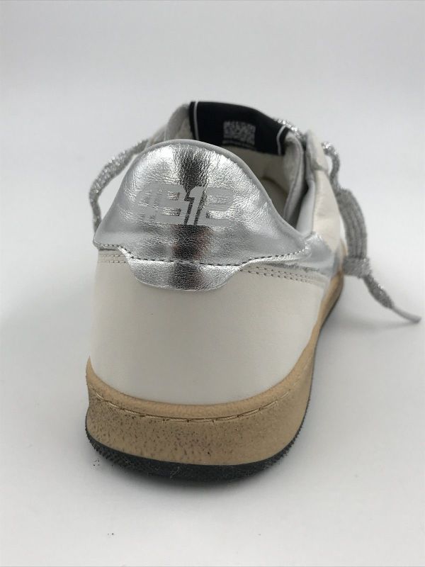 4B12 dam sneaker led wit/zilver (playnew D2004 wit/zilver) - Stiletto Schoenen (Oudenaarde)