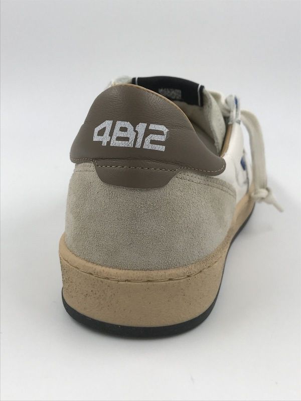 4B12 her sneaker led wit/blauw (playnew U1005 offwhite/blu) - Stiletto Schoenen (Oudenaarde)