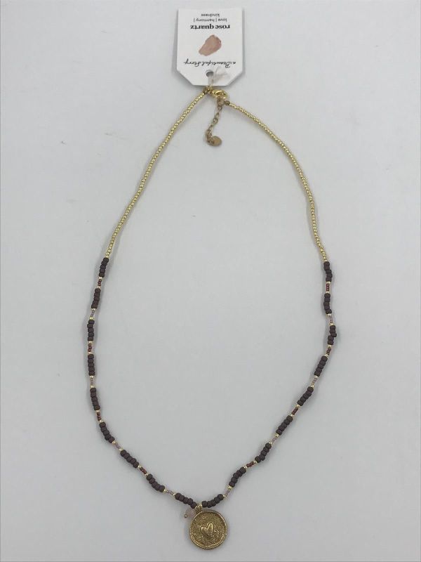 aBStory caring rose quartz necklace GC (BL23240 caring rose quartz necklace GC) - Stiletto Schoenen (Oudenaarde)