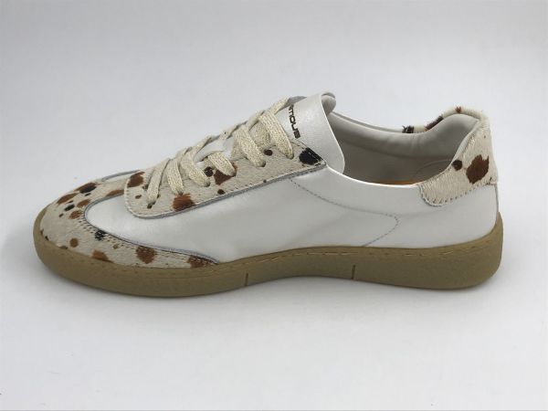Amb dam sneaker led wit/cow print (14129WA-7437AM white/cow print) - Stiletto Schoenen (Oudenaarde)