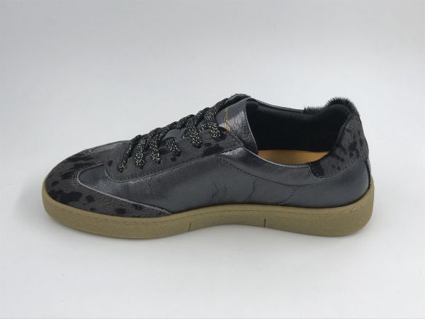 Amb dam sneaker led zwart/cow print (14129WA-7438AM black/cow print) - Stiletto Schoenen (Oudenaarde)