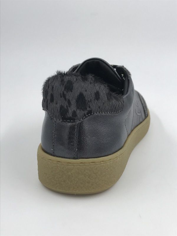 Amb dam sneaker led zwart/cow print (14129WA-7438AM black/cow print) - Stiletto Schoenen (Oudenaarde)