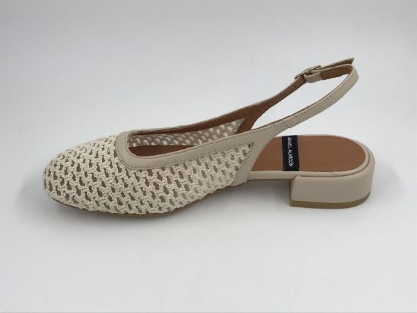 Angel dam dec/sand text/led ecru (25022 crochet natural) - Stiletto Schoenen (Oudenaarde)