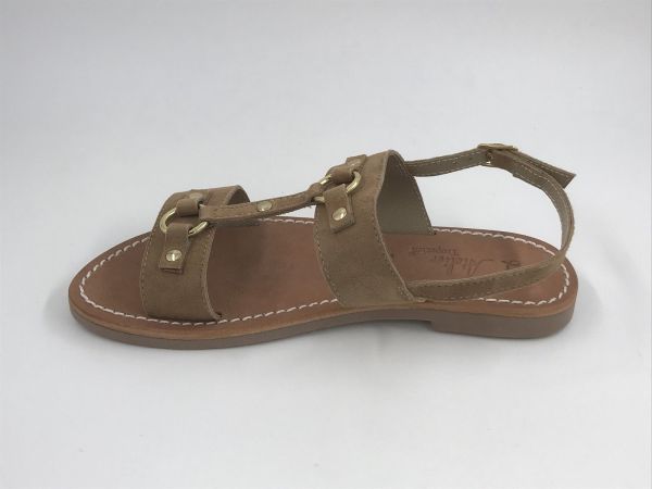 ATrop dam sand led goud (SH2300-25 beige suède) - Stiletto Schoenen (Oudenaarde)