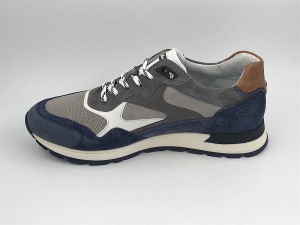 Austr her runner nub blauw (15.1669.02-KB3 tiago grey-blue-tan leather) - Stiletto Schoenen (Oudenaarde)