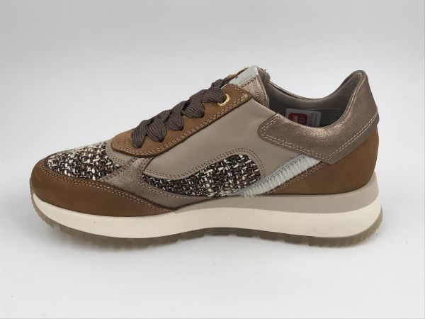 DLS dam sneaker suède tweed cognac (6342 V02 nabuk biscotto chanel cuoio) - Stiletto Schoenen (Oudenaarde)