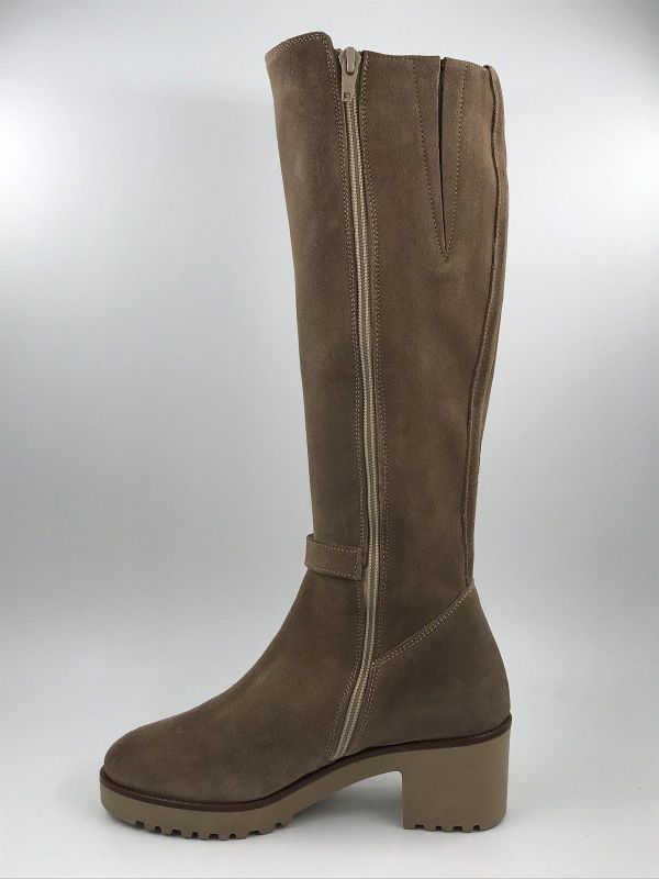 DLS dam Llaars suède beige stretch (7243 V02 velour shore stretch) - Stiletto Schoenen (Oudenaarde)