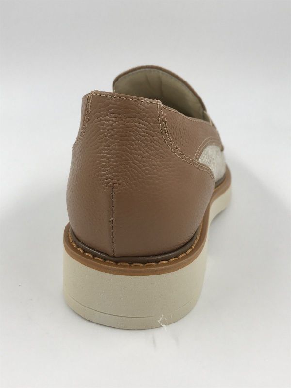 DLS dam moc led/textiel beige/cognac (7029 V02 waikiki sabbia) - Stiletto Schoenen (Oudenaarde)