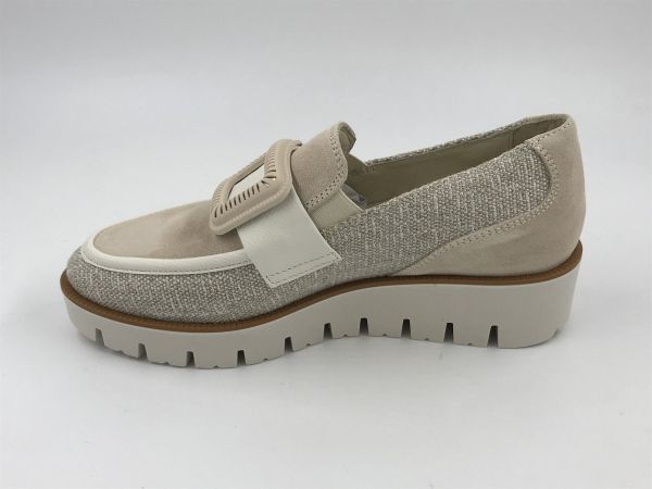 DLS dam moc suède/textiel biege (7055 V02 waikiki sabbia) - Stiletto Schoenen (Oudenaarde)