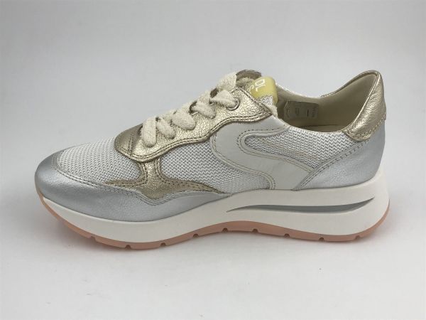 DLS dam runner metallic zilver/wit (6559 V01 doha argento/chic bianco) - Stiletto Schoenen (Oudenaarde)