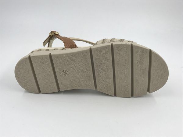 DLS dam sand led/textiel beige (7044 V01 waikiki tasso) - Stiletto Schoenen (Oudenaarde)