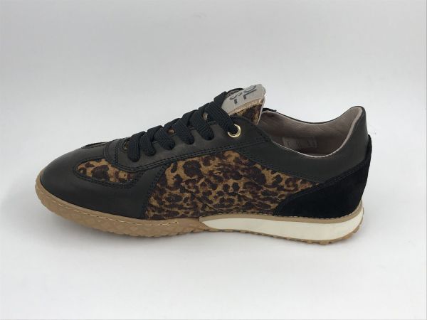 DLS dam sneak led zwart/luipaard (6749 V01 vit. nero) - Stiletto Schoenen (Oudenaarde)