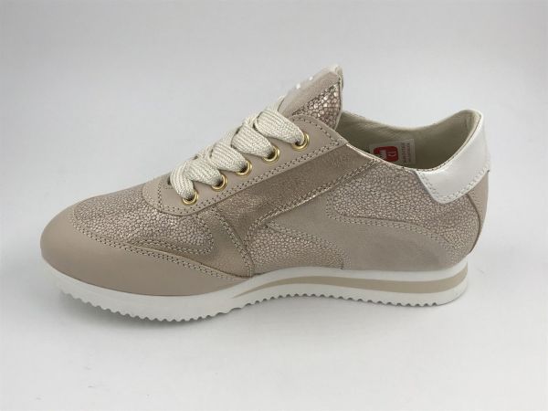 DLS dam sneaker led metallic beige/plati (6566 V03 sun corda/trieste platino) - Stiletto Schoenen (Oudenaarde)