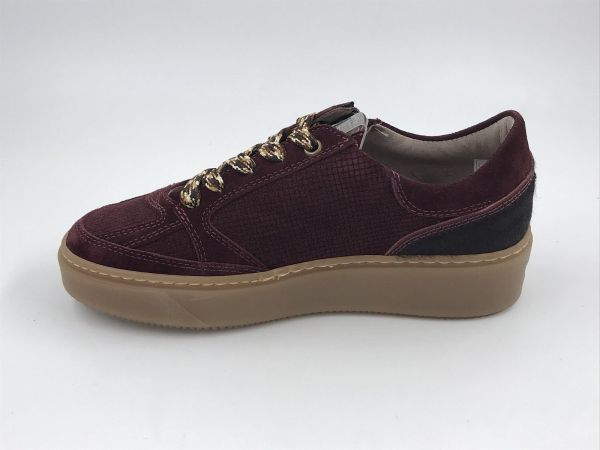 DLS dam sneaker suède bordeaux (7103 V02 velour rubino) - Stiletto Schoenen (Oudenaarde)