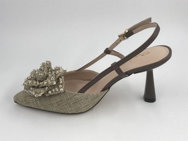 Evaluna dam Dec/sand text/led beige (1967 Lima beige+ vit T.moro) - Stiletto Schoenen (Oudenaarde)