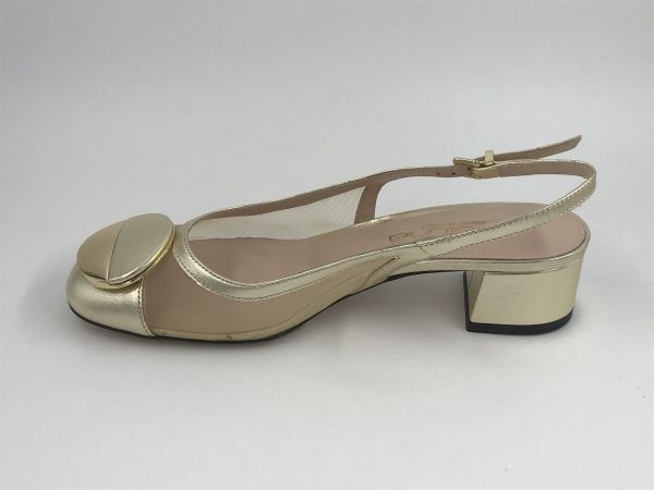 Evaluna dam Dec/sand text/led goud (2108 glamour nappa laminato platino) - Stiletto Schoenen (Oudenaarde)