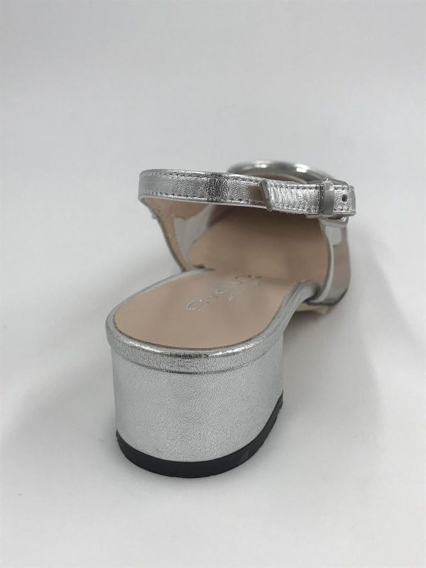 Evaluna dam Dec/sand text/led zilver (2108 glamour nappa argento) - Stiletto Schoenen (Oudenaarde)