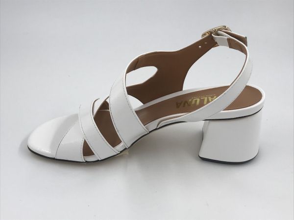 Evaluna dam sand lakled wit (K105 kerry slide bianco) - Stiletto Schoenen (Oudenaarde)