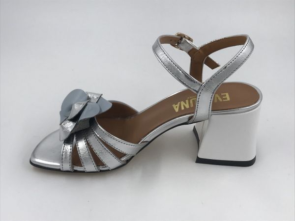 Evaluna dam sand led zilver (C101 carla SL bianco nappa aria) - Stiletto Schoenen (Oudenaarde)