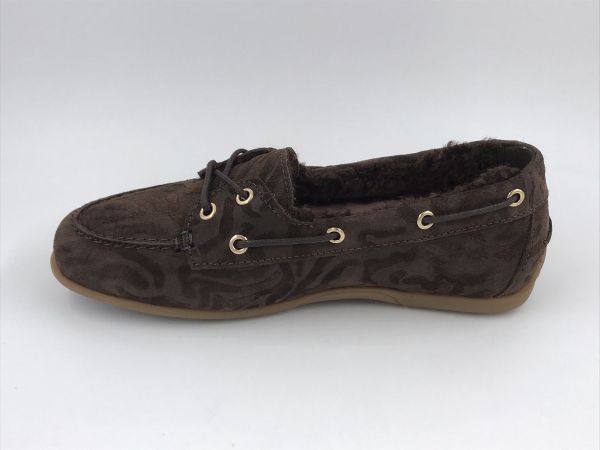 Floris dam bootschoen suède bruin (SFW-30028-21-01 bohwi 01.11 darkbrown G) - Stiletto Schoenen (Oudenaarde)