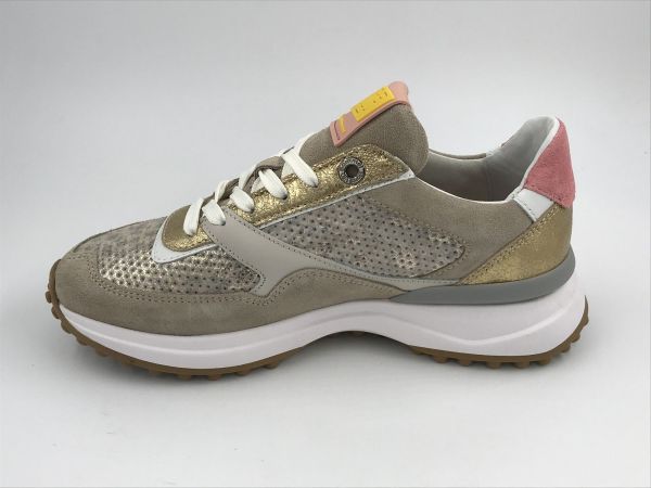 Floris dam runner led/nub gold (SFW-10128-91-01/noppi36.08 G) - Stiletto Schoenen (Oudenaarde)