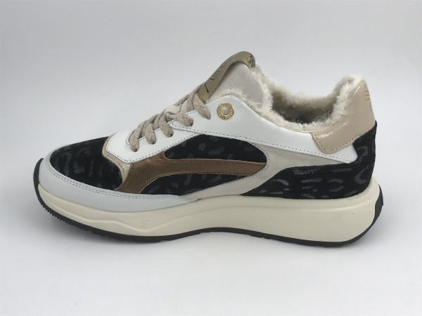 Floris dam runner wit/zwart- wol (SFW-10138-60-01 suvi 02.10 white G) - Stiletto Schoenen (Oudenaarde)