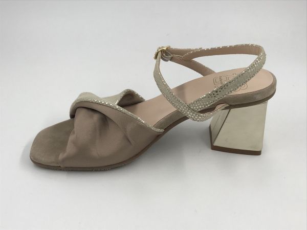 Floris dam sand led/nub goud (SFW-90076-91-01/cassi 02.02 gold G) - Stiletto Schoenen (Oudenaarde)