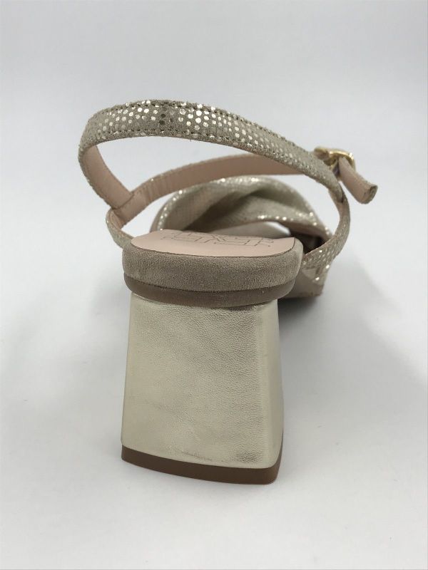 Floris dam sand led/nub goud (SFW-90076-91-01/cassi 02.02 gold G) - Stiletto Schoenen (Oudenaarde)