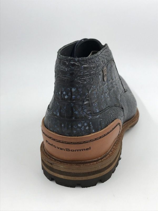 Floris her bottine led/croco blauw (SFM-50159-41-01 crepi 13.07- dark blue H) - Stiletto Schoenen (Oudenaarde)