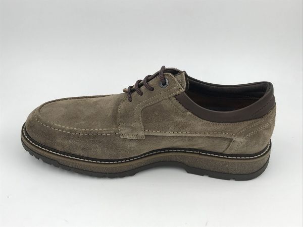 Fluchos her veterschoen suède taupe (2320 BUGGY afelpado marmota+com2) - Stiletto Schoenen (Oudenaarde)