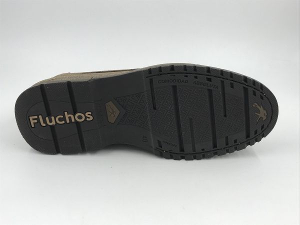 Fluchos her veterschoen suède taupe (2320 BUGGY afelpado marmota+com2) - Stiletto Schoenen (Oudenaarde)