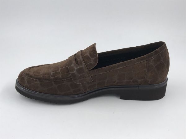 Gab dam moc croc suède cacao (4011.01.006 kroko velour cacao) - Stiletto Schoenen (Oudenaarde)