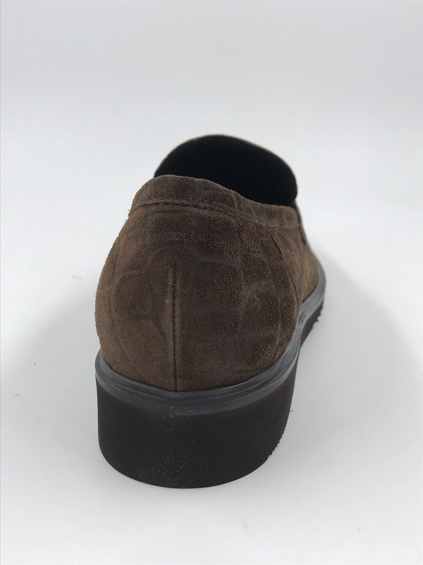 Gab dam moc croc suède cacao (4011.01.006 kroko velour cacao) - Stiletto Schoenen (Oudenaarde)