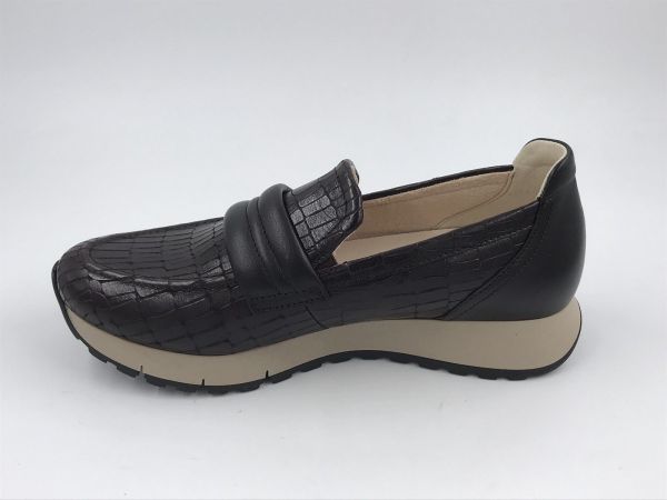 Gab dam moc crocled bordeaux (4006.01.006 kroko tower/nappa dark-vino) - Stiletto Schoenen (Oudenaarde)