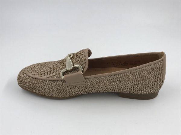 Gab dam moc led raffia camel (85.214.44 raffia nappa sand F) - Stiletto Schoenen (Oudenaarde)