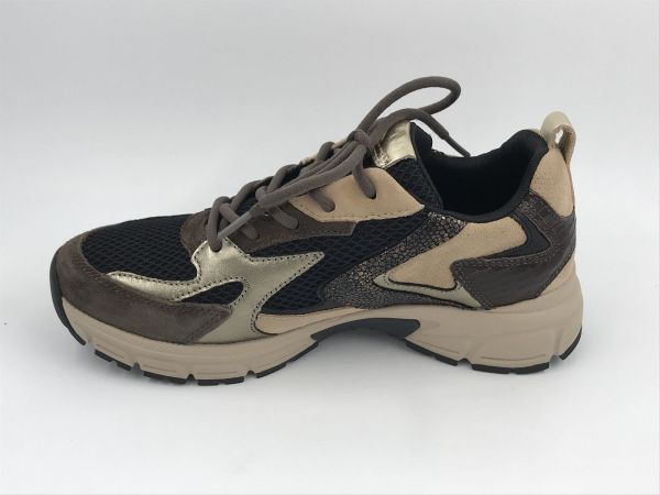 Gab dam run led multi (6005.01.007 mesh/vel/met/miniP black brown sand) - Stiletto Schoenen (Oudenaarde)