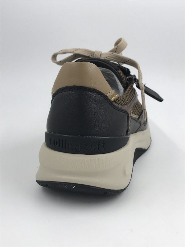 Gab dam run rolling suède zwart (76.896.43 rolling mesh/foulard zwart) - Stiletto Schoenen (Oudenaarde)