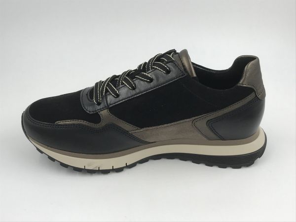 Gab dam run suède/led zwart (76.378.37 samt/foulard/ zwart/smog) - Stiletto Schoenen (Oudenaarde)