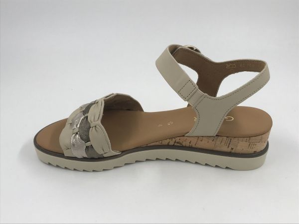 Gab dam sand led beige/metallic (82.758.65 foulard met beige G) - Stiletto Schoenen (Oudenaarde)