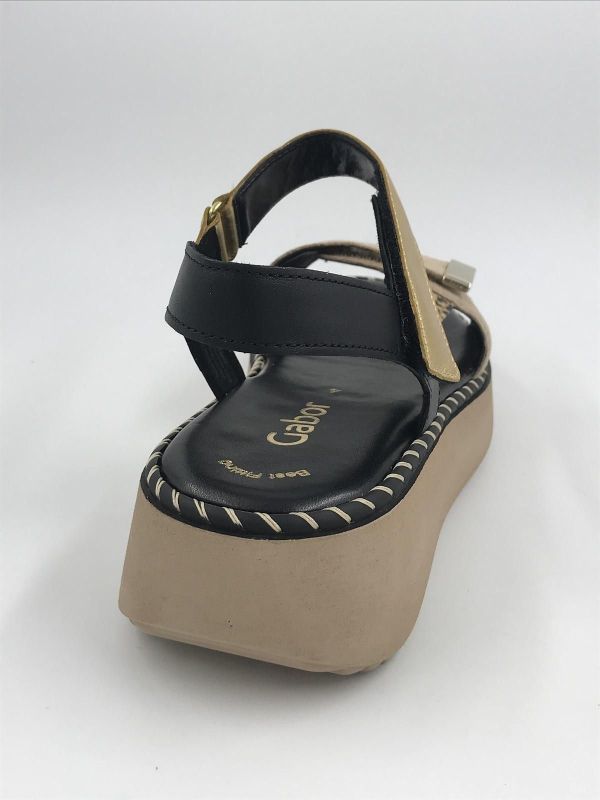 Gab dam sand led beige/zwart (64.593.14 samt/Leo/Satin/nappa car/F) - Stiletto Schoenen (Oudenaarde)