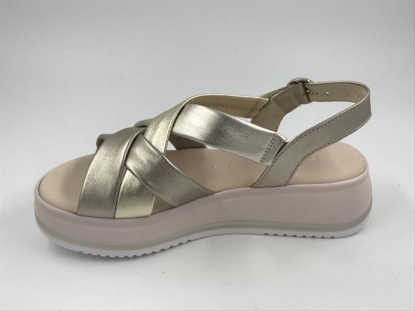 Gab dam sand led metallic perlato (82.743.83 satin met puder/platino G) - Stiletto Schoenen (Oudenaarde)