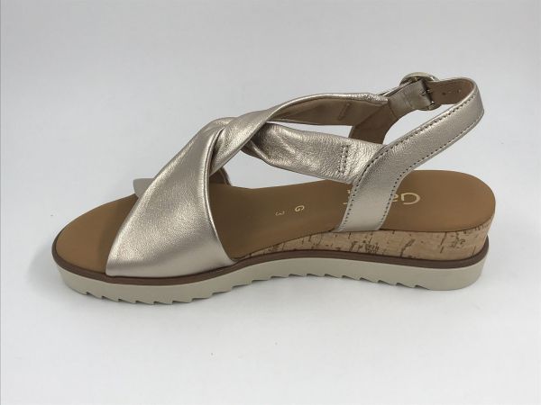 Gab dam sand led metallic platino (62.751.82 satin met puder/genua G) - Stiletto Schoenen (Oudenaarde)