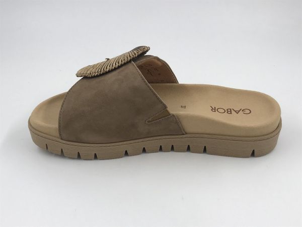 Gab dam slipper suède camel (83.742.14 samtchevreau peanut F) - Stiletto Schoenen (Oudenaarde)