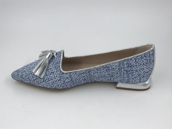 Pisati dam moc led/tweed blauw/zilver (pisa lurex jeans/lam argento) - Stiletto Schoenen (Oudenaarde)