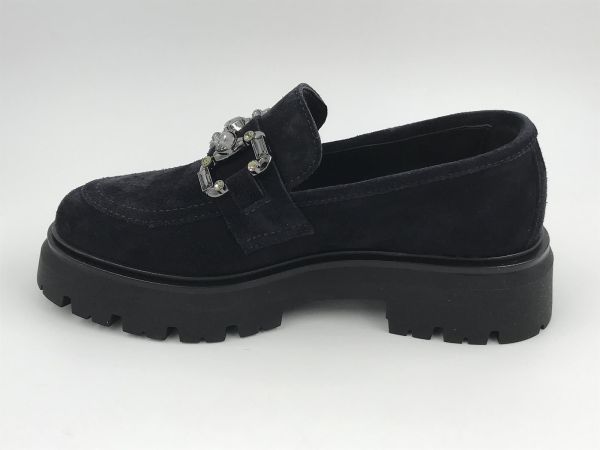 Pisati dam moc suède blauw (Nicole crosta denim) - Stiletto Schoenen (Oudenaarde)