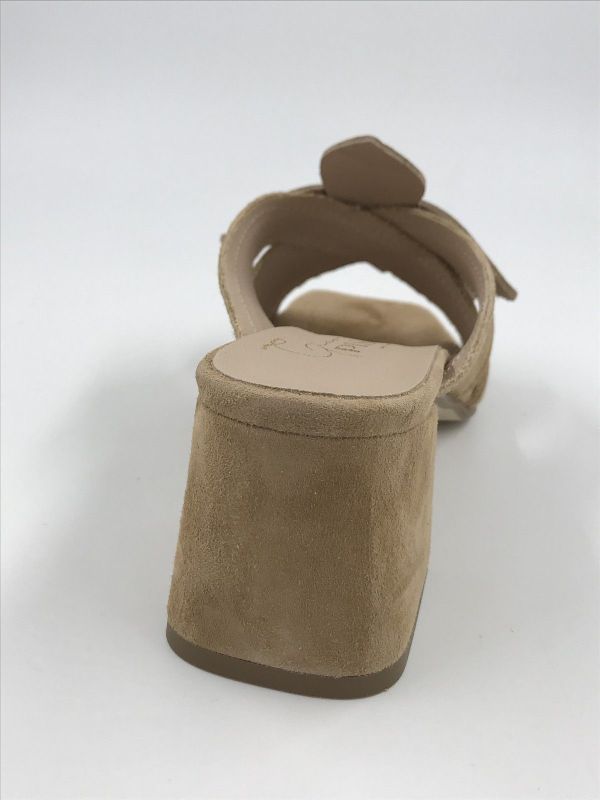 Pisati dam slipper suède cuoio (iliana cam cuoio) - Stiletto Schoenen (Oudenaarde)