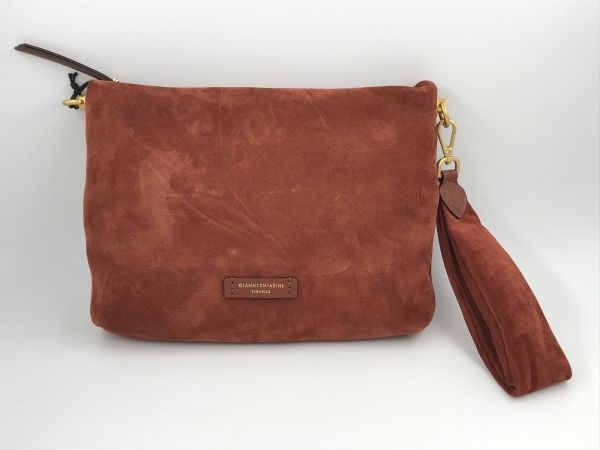 Gianni Chia handtas brick suède (Brenda/BS 12045-14049 brick red) - Stiletto Schoenen (Oudenaarde)
